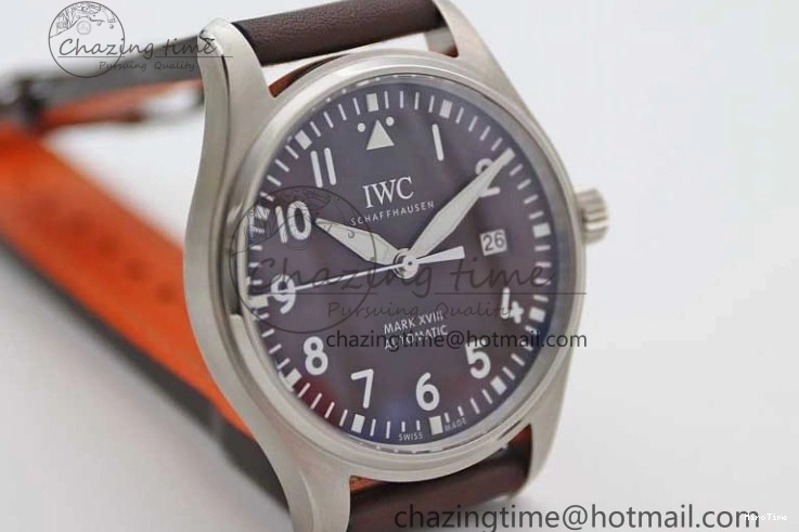 MIROTIME 0413 HighQuality Mark XVIII IW327010 SS M+F 1:1 Best Edition Brown Dial on Brown Leather Strap A 7049